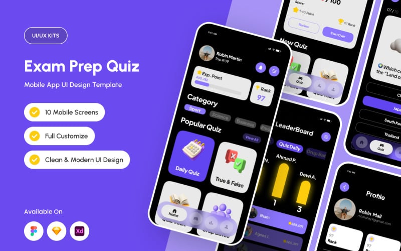 QPoint – комплект інтерфейсу програми для навчання іспитам