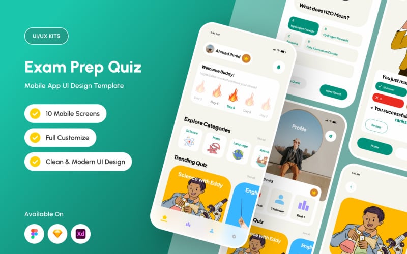 Quizpedia – Комплект мобільного інтерфейсу для підготовки до іспитів