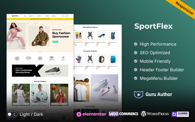 Sportflex - Motyw WooCommerce dla sklepu z odzieżą sportową i sklepem sportowym
