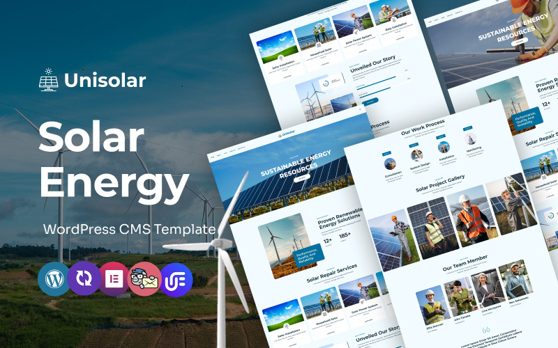 Unisolar - Güneş ve Yenilenebilir Enerji WordPress CMS Elementor Şablonu