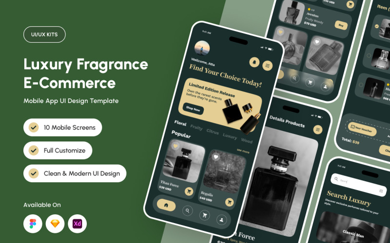 Vanguard - 高端香水电商应用设计模板