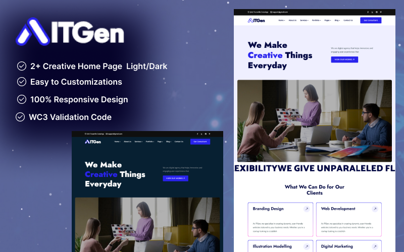 ITGen – Creatief Bureau HTML5 Bootstrap5-sjabloon