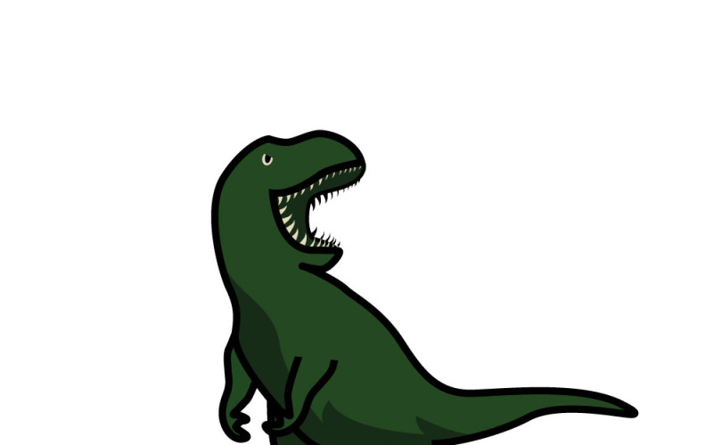 Яркая нарисованная вручную иллюстрация динозавра T-Rex в современном стиле