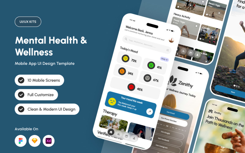 Zenithy – App för lugnt sinne UI-kit