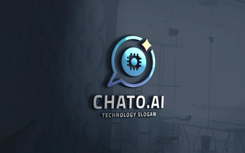Abstract AI Chatbot Professioneel Logo