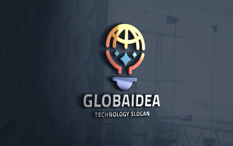 Global idé glödlampa logotyp