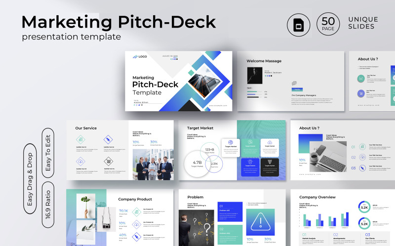 Plantilla de presentación de Google Slides para propuestas de marketing