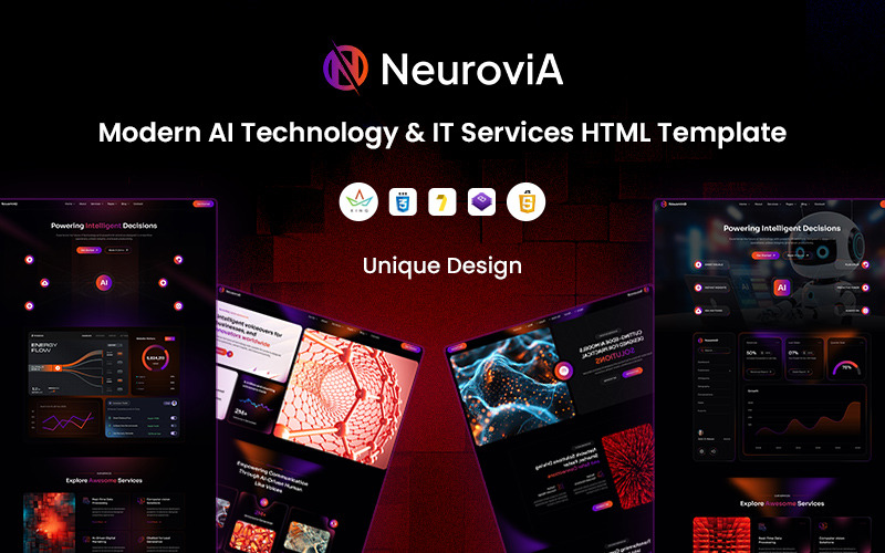 Neurovia - Modern AI-teknik och IT-tjänster Bootstrap HTML5-webbplatsmall