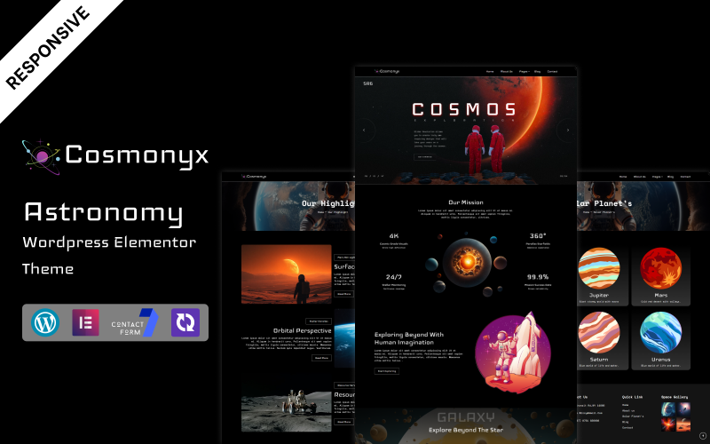 Cosmonyx – Astronomy WordPress Elementor Theme