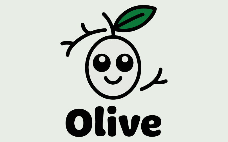 Logo di un ulivo con ramo e foglie per un marchio di prodotti alimentari mediterranei naturali e design del prodotto