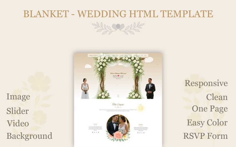 Plantilla HTML5 elegante para bodas y eventos: Blanket