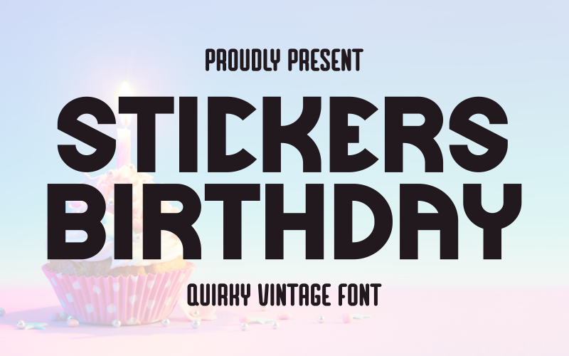Klistermärken Födelsedag - Quirky Vintage Typsnitt
