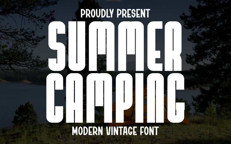 Sommarcamping - Modern vintage typsnitt