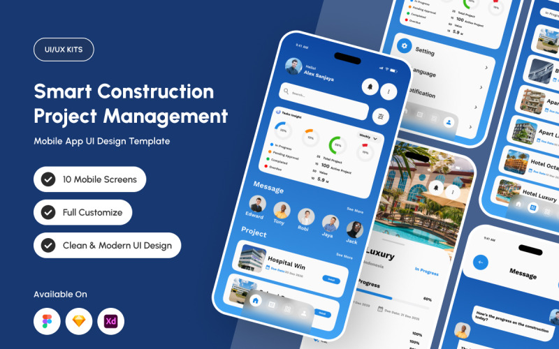 Buildora – Kit interfaccia utente dashboard di costruzione