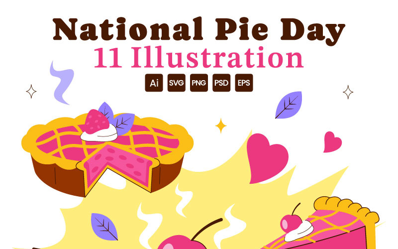 11 illustrationer för den nationella pajdagen