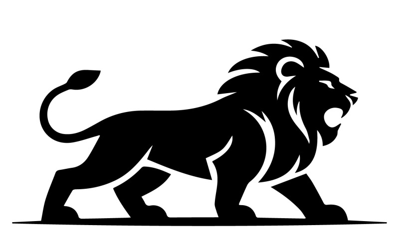 Vektor logotypdesign av ett rytande lejon
