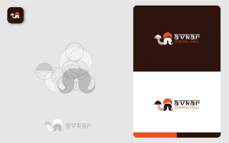 Avkar - Indiaas restaurant logo-ontwerpsjabloon