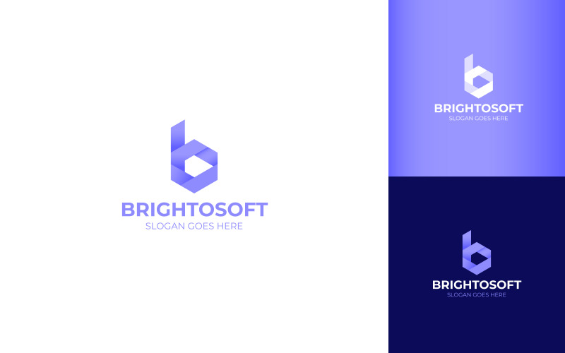 Brightsoft - Letter BO met uniek stijllogo-ontwerp