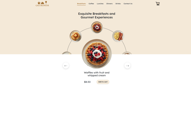 Gastronoir | Динамический HTML-шаблон меню ресторана