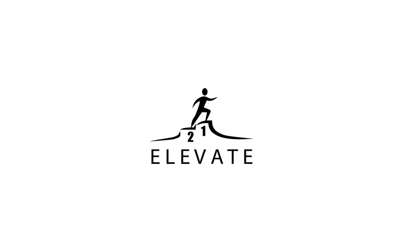 Силует людини, що сходить на гору з текстом підняти ізольований на білому тлі