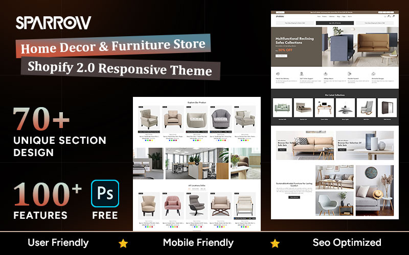 Thème Shopify Sparrow Decor – Mobilier moderne et décoration d'intérieur