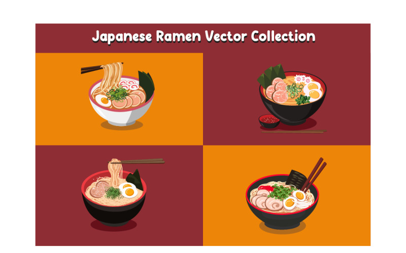 Japansk Ramen Vector Collection