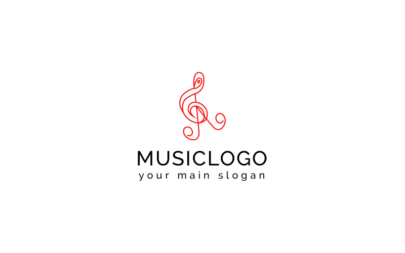 Muzieklogo met de combinatie van een zilverreiger en een muziekpictogram