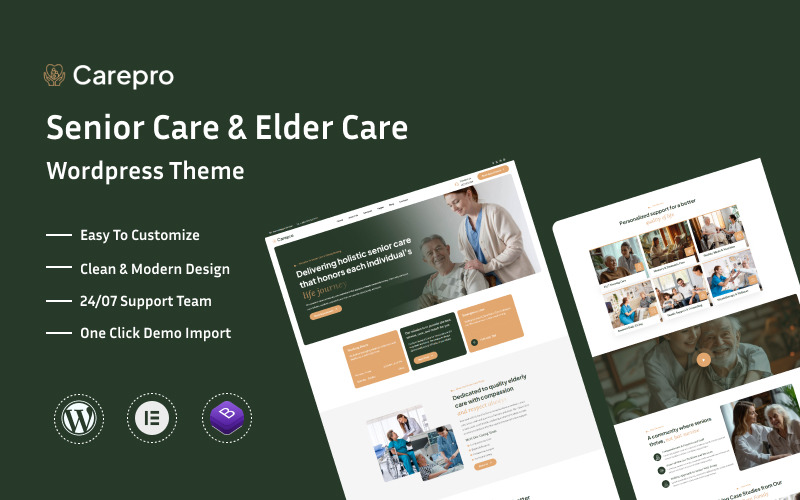 Carepro — тема WordPress для ухода за пожилыми людьми