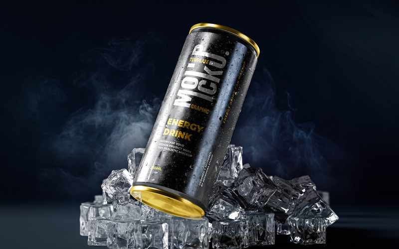 Energy Drink Can Mockup Set