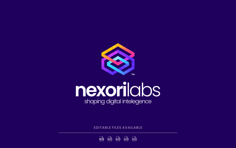 Gradient Modern Tech Icon Logo Design