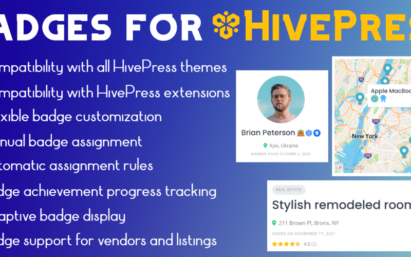 Insignias para HivePress: insignias basadas en métricas con asignación automática