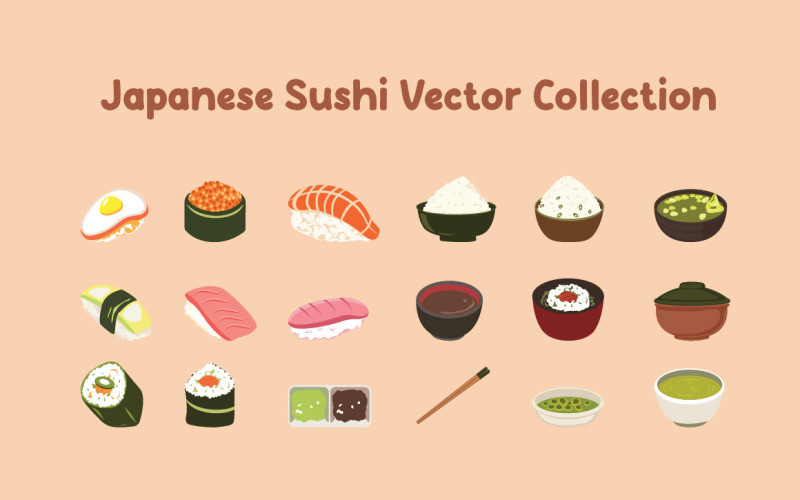 Japansk sushi vektor samling
