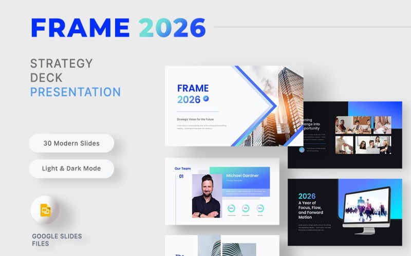 Рамка 2026 – Стратегическая презентация на конец года в Google Slides