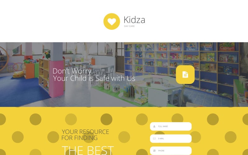 адаптивный шаблон целевой страницы для дневного ухода