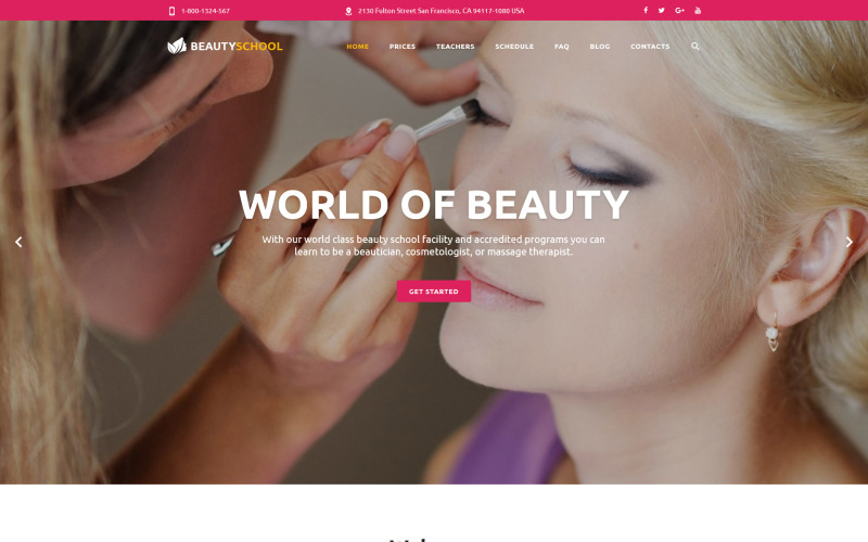 Güzellik Okulu Duyarlı Web Sitesi Şablonu