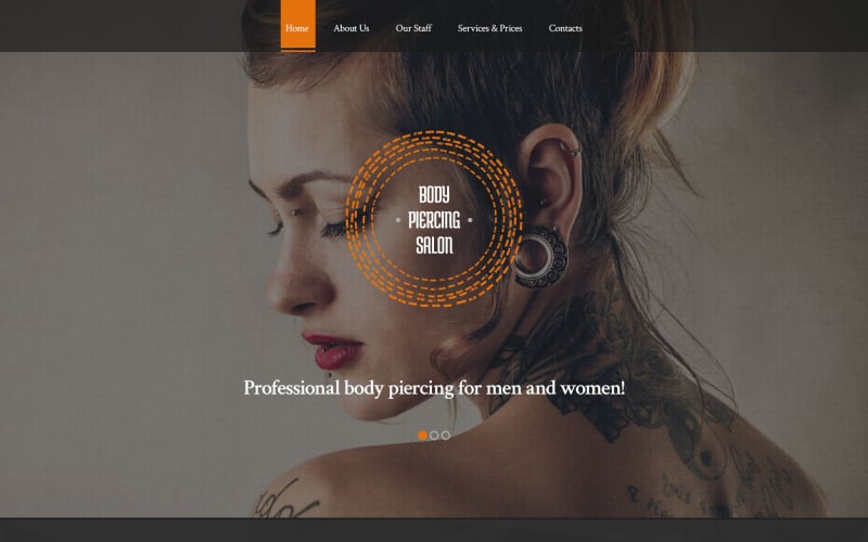 Modèle de site Web de salon de piercing corporel