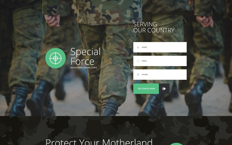 Modello di pagina di destinazione reattiva dell'esercito