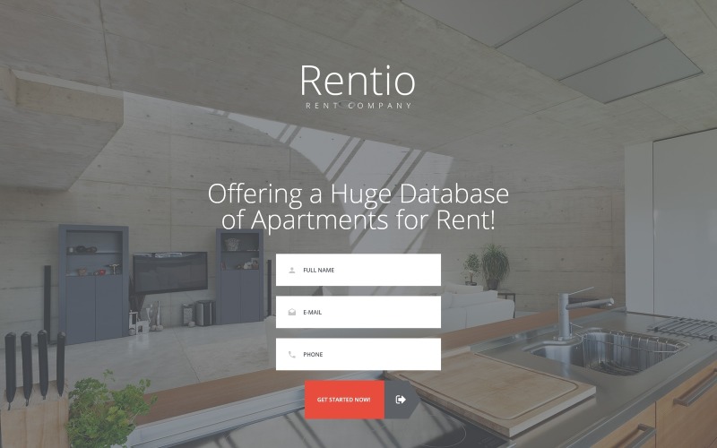 Rentio-出租公司清洁HTML5着陆页模板