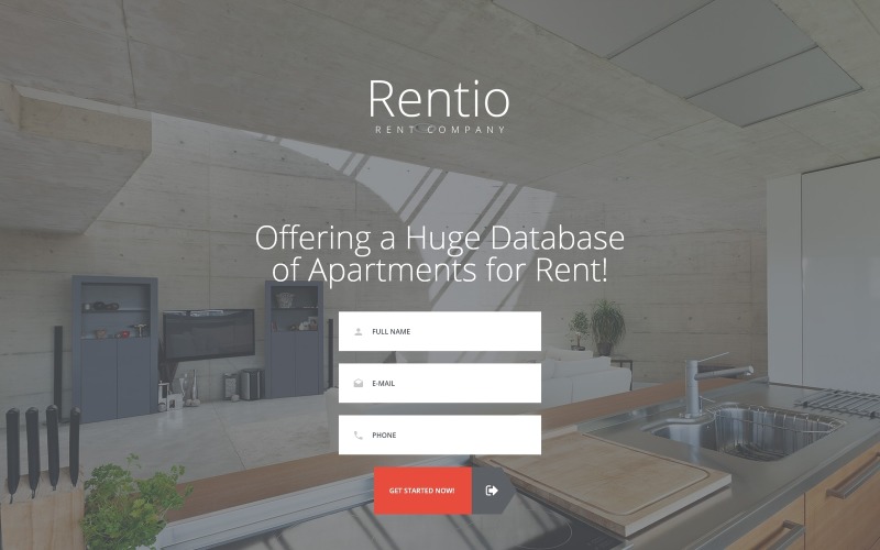 Rentio - Pronajměte společnost Šablona cílové stránky HTML5