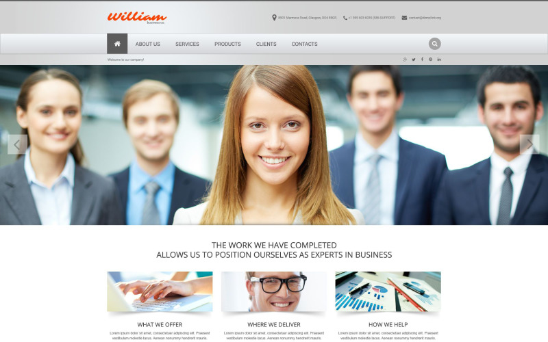 Шаблон веб-сайта с изображением онлайн-бизнеса
