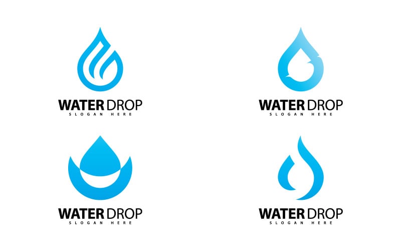 Waterdruppel logo vector icoon en symbool ontwerp V15