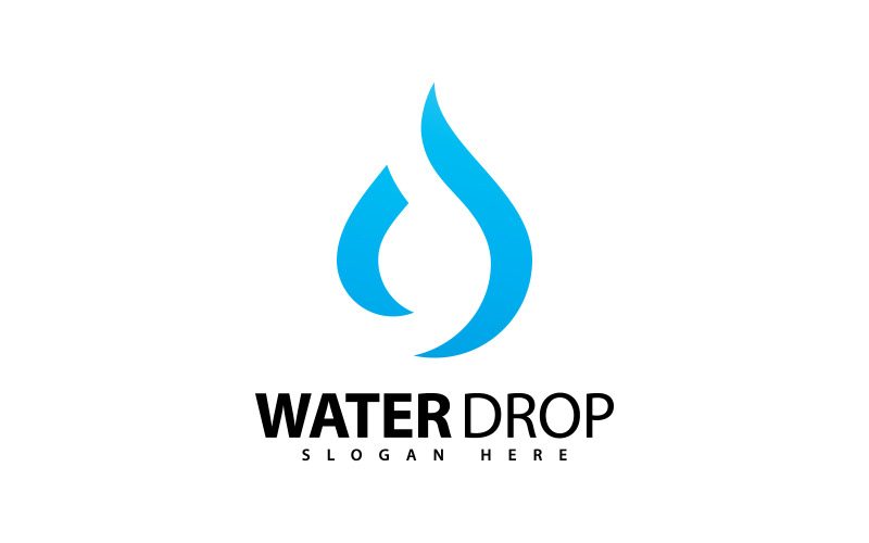 Waterdruppel logo vector icoon en symbool ontwerp V2