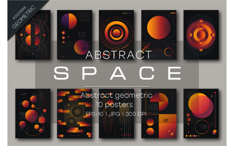 Abstracte futuristische posters. 10 posters.