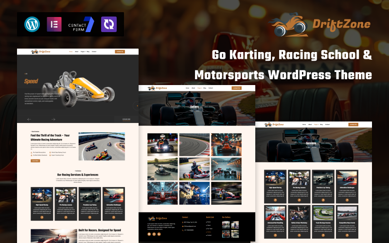 DriftZone – Tema WordPress per go-kart, scuola di corse e sport motoristici