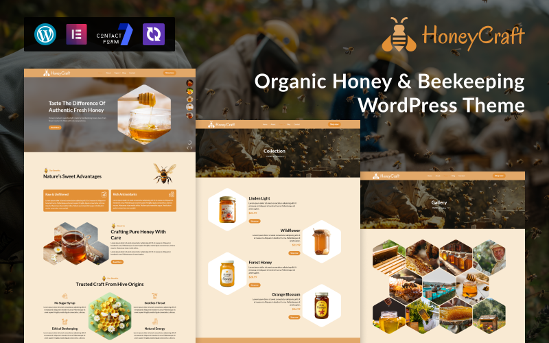 HoneyCraft – Organik Bal ve Arıcılık WordPress Teması