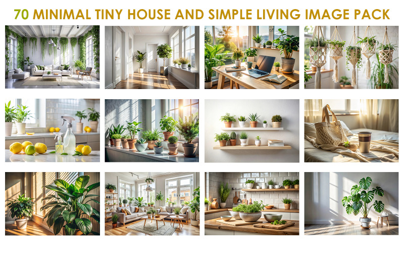 70 Minimalistiska småhus och enkelt boende bildpaket