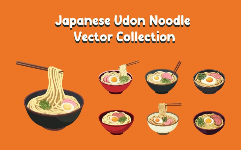 Japanische Udon-Nudel-Vektorsammlung