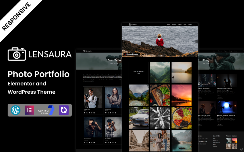 Lensaura – фотопортфоліо з темою WordPress для Elementor Builder