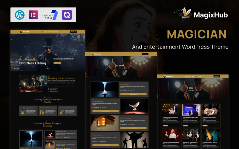 MagixHub – тема WordPress «Волшебник, иллюзии и развлечения»