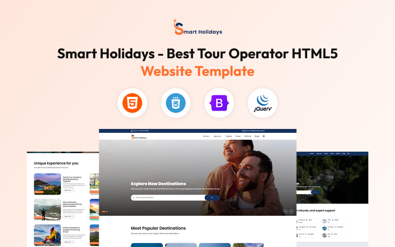 Smart Holidays - šablona HTML5 pro nejlepší cestovní kancelář